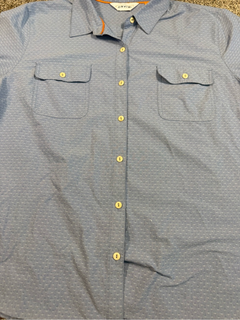 Orvis Light Blue Button-Down Shirt with Front Pockets - Picture 6 of 11